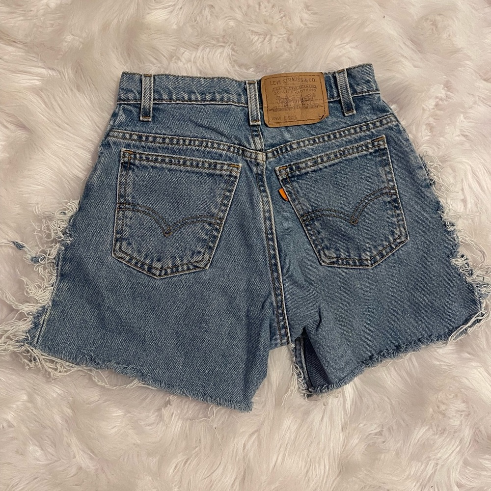 Custom Distressed Levis 950 High Waisted Shorts - image 2